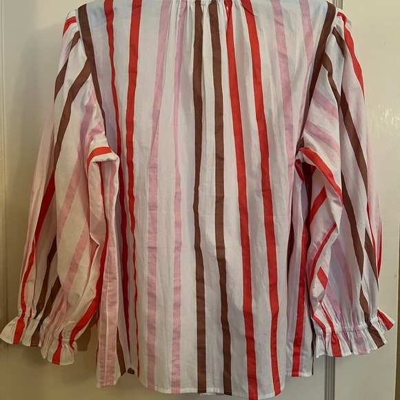Velvet by Graham & Spencer Striped Button-Down Blouse with Peasant Sleeves - Picture 5 of 10
